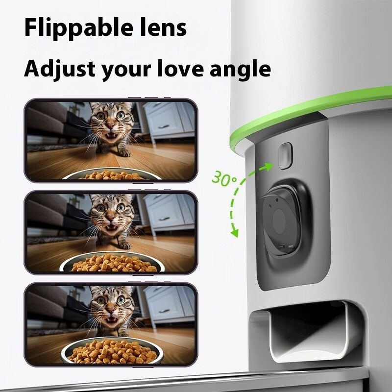 Automatic Pet Feeder with Camera and App - Smart WiFi Dog Feeder, Dual Voice Record & HD Video, Portion Control, for Cats and Small Dogs